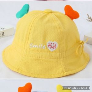 T.I - Topi Anak Perempuan Smile Love Bucket Hat Import