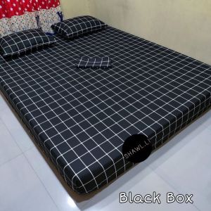 Sarung Kasur Resleting Motif Kotak Aesthetic Style Bahan Kain Disperse Polimicro