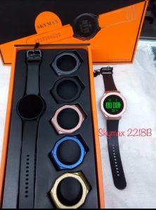 SKYMAX 2218G Original JAM Tangan Bisa Ganti Ring Atas Strap Tali Rubber Wateresis Pria Wanita Diameter 45 mm Free Baterai Cadangan (Andre What 97)