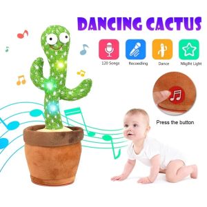 TikTok Hot Dancing Cactus Stuffed Toy with Light USB Charging Electric 130 Songs Dancing Talking Sound Record Electronic Shake Singing Dancing Plush Toys Early Education Children Birthday Gifts mainan pokok katus bercakap 仙人掌玩具 Christmas gift