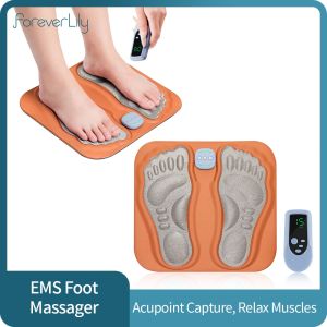 Foreverlily เสื่อพับได้แผ่นนวดเท้าไฟฟ้า EMS อัปเกรดรีโมทคอนโทรลไมโครปัจจุบันแผ่นนวดเท้าฟุตเครื่องนวดกระตุ้นกล้ามเนื้อบรรเทาอาการเหนื่อยล้า
