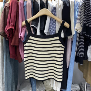 Áo Ba Lỗ Sọc Ôm Vừa Vặn Thời Trang Mùa Hè 2025 Phong Cách Mới Dành Cho Nữ Áo Ba Lỗ Kiểu Pháp Áo Ba Lỗ Sọc Áo Ba Lỗ Thường Ngày