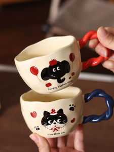 Original Ceramic Cat Mug Balloon Elephant Breakfast Coffee Cup Creative Cute Water Drinking Birthday Gift Cartoon Style High Temperature Enamel