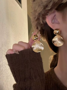 High Street Fan! Fashion Personalized Cold Style Minimalist Metal Earrings Retro Classy Big Brand Elegant Circular Earrings