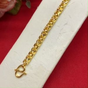 สร้อยข้อมือทองลายเลส ความยาว 7 นิ้ว ชุบทอง ทองปลอม ใส่ได้ทุกโอกาส ใส่อาบน้ำได้ ใส่ในชีวิตประจำวันได้