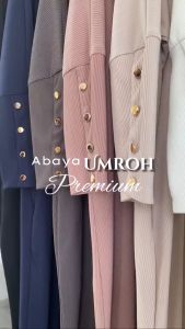 Abaya KNIT RIB Premium Polos Set Hijab Gamis Umroh Daily Busui & Wudhu Friendly