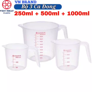 💝 Bộ Ca Đong 1 Lít  2 Lít  3 Lít Nhựa Việt Nhật - Trong Suốt Vạch Chia Định Lượng Dập Nổi 💝