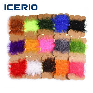 ICERIO 5Meters/Card Fly Fishing Ice Straggle Chenille Salmon Steelhead Sea Trout Flies Lure Tying Material