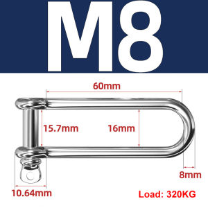 304 Stainless Steel D Ring Shackle 4Pcs Heavy Duty Anchor Shackle for Survival Rope Paracord Camping Bracelet Lifting Chains