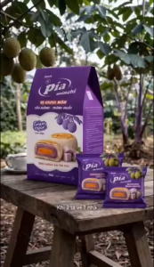 Minchi Bánh Pía Vị Khoai Môn Sầu Riêng Trứng Muối 344g (4 cái/Túi) Bánh Pía Vĩ Huy