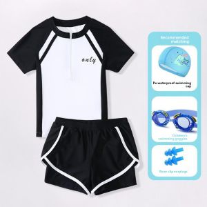 MONLEYTA | Childrens Swimsuit Girls 2024 New Professional Training One-Piece Sunscreen Cute Baby Middle Large Children Swimming Suits