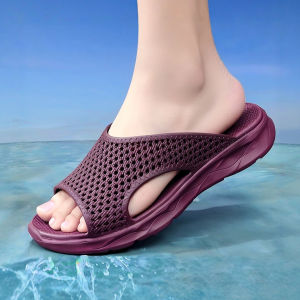 New 2025 Womens Latex Slippers Outdoor Wear-Resistant Sandals Thick Bottom No Smell Travel Casual Beach Shoes Hollow out Leisure Clogs