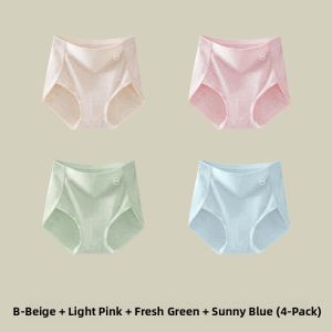 Miiow | Antibacterial High-Waist Full-Coverage Womens Underwear Pure Cotton Seamless Briefs Comfortable Breathable Triangle Panties