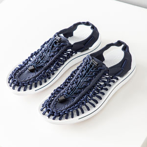 Handwoven Mens Casual Outdoor Summer Sandals Slip-On Breathable Stream-Traverse Shoes Comfortable Rubber Sole Youth Footwear