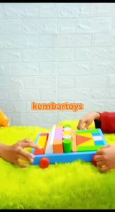 BALOK KAYU MOBIL 24pcs BALOK WARNA WARNI