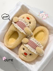 Dép Bông Gấu Dễ Thương Cho Nữ Dép Bông Trong Nhà Mùa Đông Chống Trượt Ấm Áp Dép Bông Cho Bà Bầu Dép Bông EVA Thoải Mái