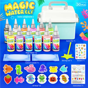 Magic Gel Water Beads Toy: 12-Pack DIY Fairy Garden Kit with Molds STEM Sensory Squishy Toys Creative Birthday Gift for Kids