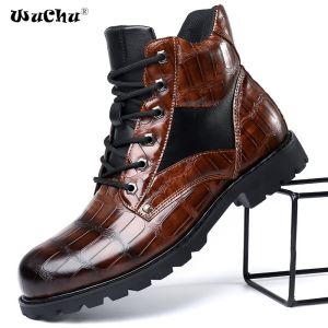WuChu 2023 Autumn Winter Men Boots Comfortable Motorcycle Boots Men Footwear Rubber Ankle Boots Men Shoes Size 38-48