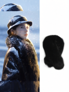 Wo Tion | Elegant Black Faux Fur Scarf