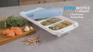 Prepworks by Progressive Freezer Pods Reusable Food Storage Tray - Gizmo Hub - Perfect 2-Cup Portions with Recloseable Silicone Lids
