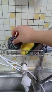 Sink faucet hanging storage rack Stainless Steel Bathroom Shelf Drain