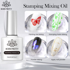 BORN PRETTY 10ml Stamping Mixing Oil Painting Gel Stamping Polish Powder Mixing And Apply Nail Powder Stamping Plate