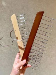 Affordable Multi-Functional Solid Wood Clothes Hangers with 8 Hooks Home Storage Group of 4 Wooden Hangers for Clothing Care