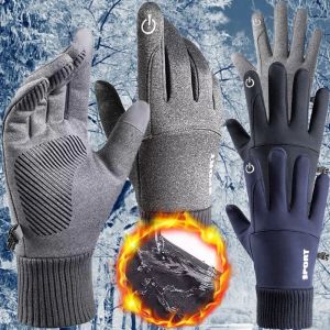 Warm Cotton Gloves Anti Friction Double Layer Touchscreen Glove Outdoor Hiking Cycling Thick Liner Windproof Thermal Gloves