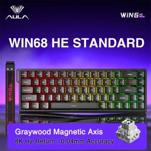 AULA WIN60/68HE Magnetic Switch Keyboard 8000HZ Gaming Keyboard FPS Low Latency Customizable Mechanical Keyboard E-sport