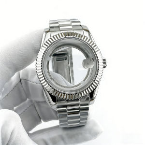 40MM Miyota 8285 Case Watch Case Sapphire Crystal Glass Stainless Steel Case Fit 31mm Dial 8285 Movement Watch Parts