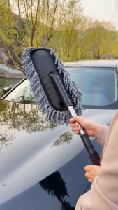 Car Brush Cleaning Mop Microfiber Telescoping Brush Dry and Wet Dual Use Ideal for Car Cleaning Tasks Effective Dusting and Sweeping