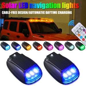 Roof light LED Solar Remote Control Wiring Free Flash Car Navigation Light Motorcycle Flashing Light Warning Light Signal Lamp