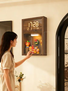 ARTPIONEER | Cute Display Shelf with Perpetual Calendar and Digital Clock Dustproof Cover