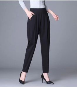 กางเกงขายาวทรงตรงผ้าไหมน้ำแข็งสำหรับผู้หญิง กางเกงขายาวทรงตรงบาง 4 มิติ หลวมๆ ระบายอากาศได้ดี ใส่สบาย ช่วงฤดูร้อน