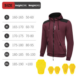 WOSAWE | WOSAWE Motorcycle Hoodie Jacket Motocross Warm Jacket Casual Motorbike Riding Clothes Reflective Wind Coat With Insert Soft Gear