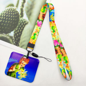 Disney Tinker Bell ID Badge Holder Neck Strap Cartoon New Subway Door Card Holders Peter Pan Campus Lanyard Credential Case Rope