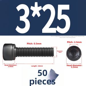 BAIRUITE | 12.9 Grade High Strength Hex Head Screw Cup Head M3*6x8