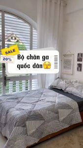 [ FREESHIP ] Bộ Full 4 Món CÓ CHĂN CHẦN BÔNG - Set Chăn Ga Gối Cotton Nhập Khẩu Dùng Cho Khách Sạn Homestay
