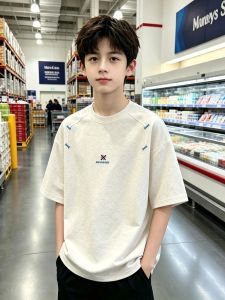 Washed Embroidered Short Sleeve Tshirt for Boys