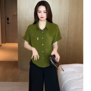 Temperament Shirt Womens Loose Belly-Covering Clothes 2024 New Arrival Summer Clothing Shirt This Years Popular Beautiful Shirt