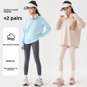 miiow | High Elastic Shark Pants for Girls - Sporty Non-Slipping Non-Rolling