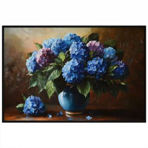 Tranh tĩnh vật hoa cẩm tú cầu. Tranh treo tường dán tường sơn dầu canvas trang trí. CGI-1528