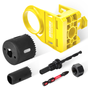 Geinxurn 1-3/8" - 1-3/4" Door Lock Installation Kit for Wooden Doors with Guide Template Carbon Steel Door Lock Hole Saw