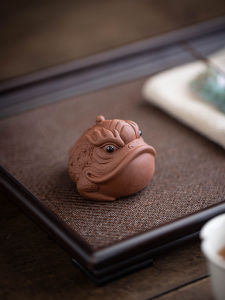 Mini Golden Toad Purple Clay Tea Pet Ornament Premium Quality Tea Playing Board Decoration Tea Set Accessories Chinese Culture