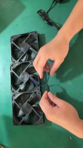 Nocclili | 120mm 3000RPM Fan Cooling with Controller 12cm 12V 220V Btc Machine Chassis Workstation Cabinet Radiator Server Fan