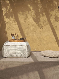 Handwoven Square Soft Covered Coffee Table Lazy Sofa Bench Zafu Bean Bag Footrest Modern Minimalist Style Adult Furniture