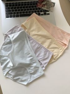 Laziness Girl Simple Letter Cotton Underwear Womens Mid-Low Waist Antibacterial Student Shorts Thin Breathable Triangle Pants