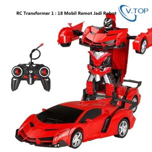 V.top RC Transformer 1:18 Mobil Remot Jadi Robot Baterai Cas