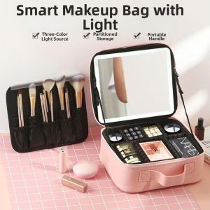 ZHUOLESHI | Portable Large Capacity LED Makeup Bag