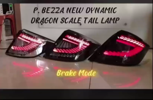 Perodua Bezza 2016 - 2025 Version 4 Dragon Scale Design Dynamic Tail Lamp With Signal Running